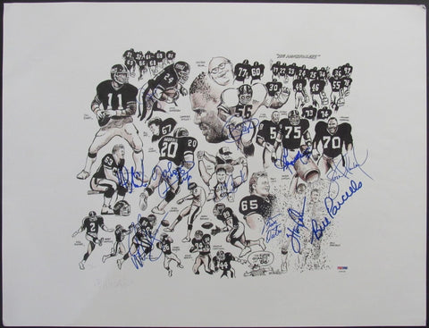 1986 NY Giants Signed by 11 Litho 19x25 Parcells Taylor Carson+++ PSA/DNA 209353