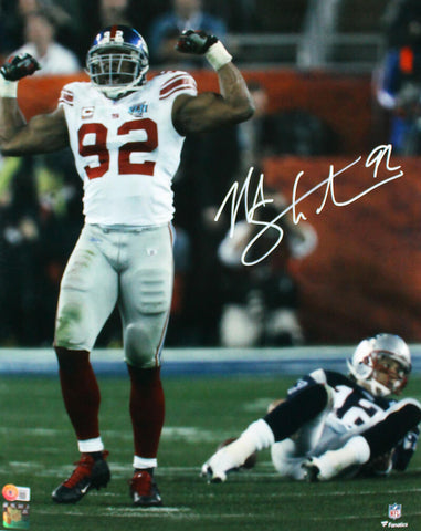 Michael Strahan Autographed New York Giants 16x20 Flex White Photo-BeckettW Holo