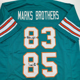 Autographed/Signed Marks Brothers Mark Clayton & Duper Miami Teal Jersey JSA COA
