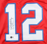 Jim Kelly Signed Buffalo Bills Pro Cut Red Alternate Jersey (Beckett) HOF Q.B.