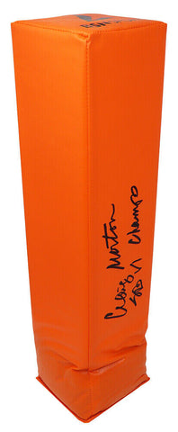 Craig Morton Signed Orange Endzone Football Pylon w/SB VI Champs - SCHWARTZ COA
