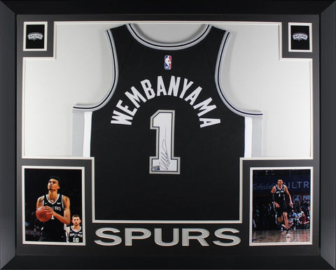 Victor Wembanyama Autographed San Antonio Spurs Nike Framed Jersey Fanatics COA