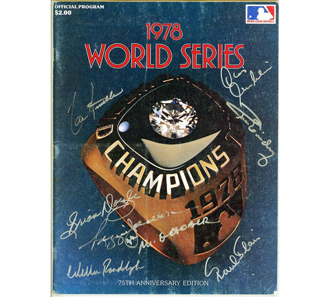 Lou Piniella, Reggie Jackson Signed 1978 World Series Magazine - Additional Sigs