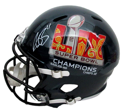 A.J. Brown Signed Full Size Replica SB LIX Champion Helmet Eagles Beckett 195533