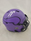 JJ McCARTHY SIGNED MINNESOTA VIKINGS F/S RAVE SPEED REPLICA HELMET BECKETT QR