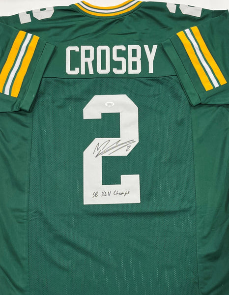 Packers MASON CROSBY Signed Custom Replica Green Jersey AUTO w/ XLV Champ - JSA