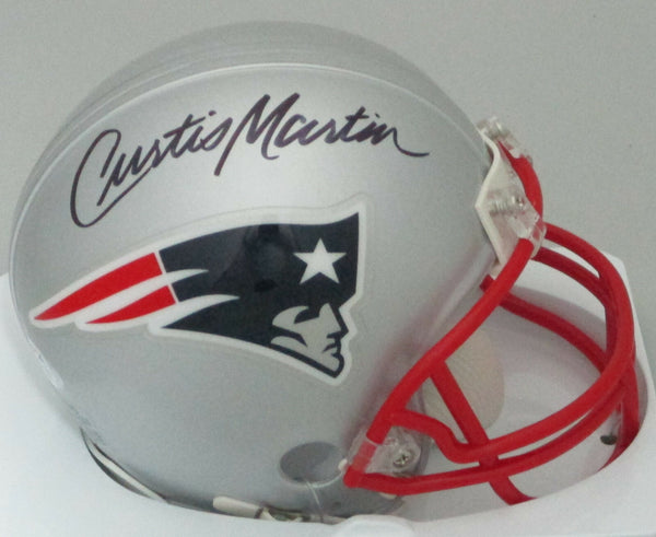 Patriots Hall of Famer CURTIS MARTIN Signed Riddell Mini Helmet AUTO - HOF - PSA