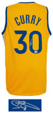 Stephen Curry Signed Yellow Custom Basketball Jersey - (Beckett COA)
