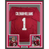 Framed Autographed/Signed Ryan Coleman-Williams 35x39 Red Jersey JSA COA