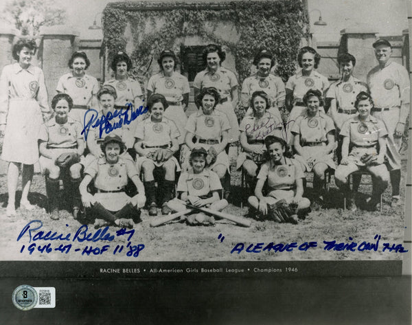 Pepper Paire-Davis Autographed/Signed Racine Belles 8x10 Photo Beckett 57651