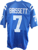 Jacoby Brissett Autographed/Signed Pro Style Size XL Blue Jersey JSA 59363