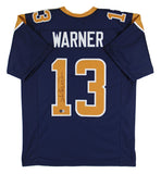 Kurt Warner Authentic Signed Navy Blue Pro Style Jersey Autographed BAS Witness