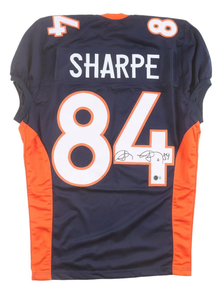 Shannon Sharpe Denver Signed Navy Pro-Cut Football Jersey BAS