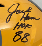 Jack Ham Signed Pittsburgh Steelers FS Gold Speed Replica Helmet HOF 88 BAS