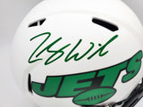 ZACH WILSON AUTOGRAPHED JETS LUNAR ECLIPSE WHITE FULL SIZE HELMET BECKETT 194728