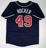 John Rocker Signed Atlanta Braves Dark Blue Jersey Inscribed "F*ck NY" (Beckett)