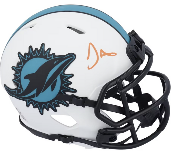 TYREEK HILL Autographed Dolphins Lunar Eclipse Mini Speed Helmet FANATICS