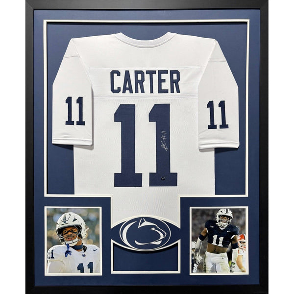 Abdul Carter Autographed Signed Framed Penn State White Auth Ink Jersey