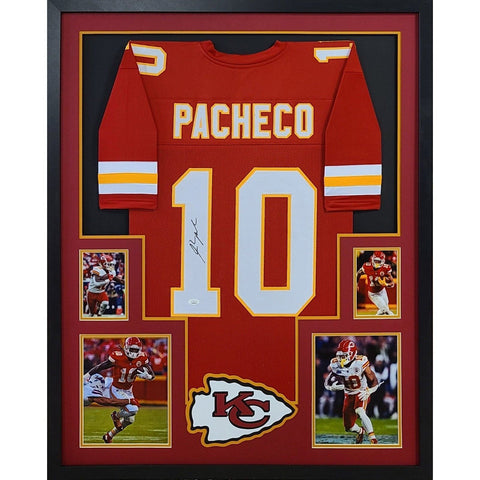 Isiah Pacheco Autographed Signed Framed Kansas City Chiefs Jersey JSA