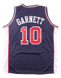 Kevin Garnett USA Signed Navy Basketball Jersey JSA QR