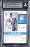 Shaq O'Neal Signed 2022 Panini Contenders Historic Draft Class #1 Card BAS Slab