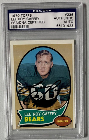 Packers LEE ROY CAFFEY (d) Signed & PSA Slab Certified 1970 Topps Card #236 AUTO