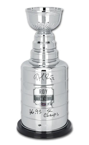 Patrick Roy Autographed Inscribed "86 93 SC Champs" Stanley Cup Trophy UDA LE 33