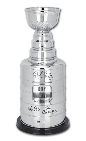 Patrick Roy Autographed Inscribed "86 93 SC Champs" Stanley Cup Trophy UDA LE 33