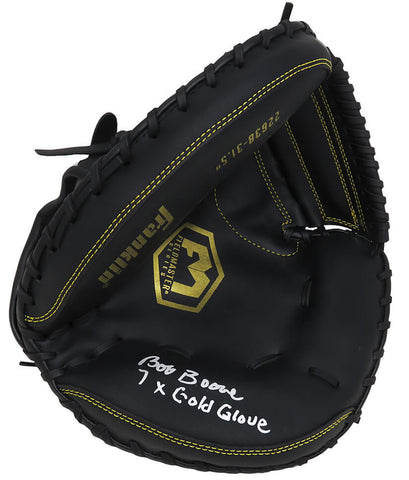 Bob Boone Signed Franklin Black Baseball Catchers Glove w/7x Gold Glove (SS COA)