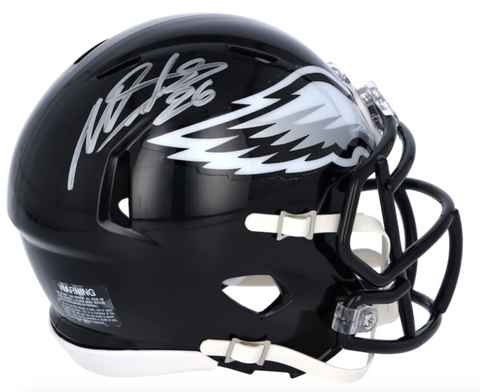 MILES SANDERS Autographed Eagles Alternate Speed Mini Helmet FANATICS