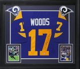 Rams Robert Woods "Horns Up" Authentic Signed Blue Pro Style Framed Jersey BAS