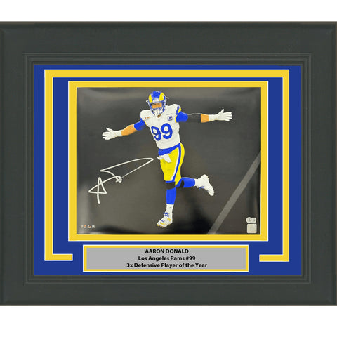 Framed Autographed/Signed Aaron Donald Rams 16x20 Photo JSA COA #7