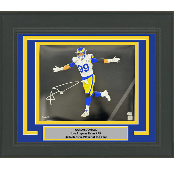Framed Autographed/Signed Aaron Donald Rams 16x20 Photo JSA COA #7