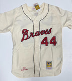 HANK AARON Signed Official Mitchell & Ness Jersey w/ "755 HR" AUTO - JSA