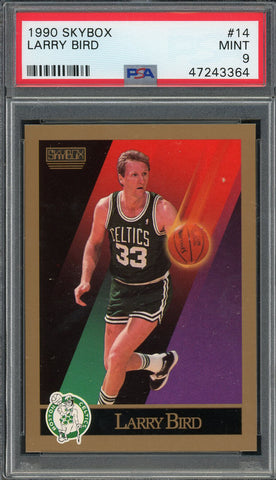 Larry Bird Boston Celtics 1990 Skybox Basketball Card #14 Graded PSA 9 MINT
