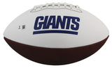 Giants Michael Strahan Signed Rawlings White Panel Logo Football BAS Witnessed