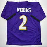 Autographed/Signed Nate Wiggins Baltimore Purple Football Jersey JSA COA