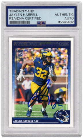 Jaylen Harrell Signed Titans (Michigan Image) 2004 Score Rookie Card #385 -(PSA)