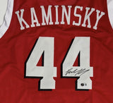 FRANK KAMINSKY Signed Custom Replica Badgers Red Jersey AUTO - BAS