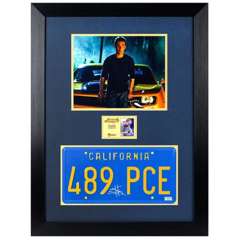 Shia LaBeouf Autographed Transformers Bumblebee License Plate Framed Display