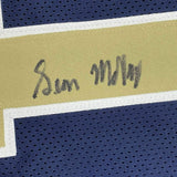 FRAMED Autographed/Signed SEAN MCVAY 33x42 LA Dark Blue Jersey Beckett BAS COA