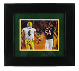 Brett Favre Signed Green Bay Packers Framed 8x10 NFL Photo with Urlacher