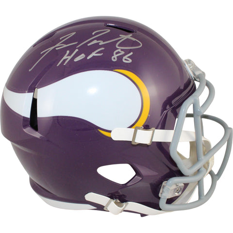 Fran Tarkenton Autographed Minnesota Vikings F/S TB Helmet Beckett Witness 50834