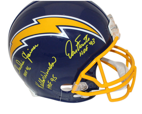 Chargers Triplets Signed San Diego Chargers Authentic Helmet w/HOF BAS 39859
