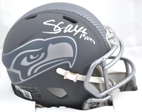 Shaun Alexander Autographed Seattle Seahawks Slate Mini Helmet-Beckett W Holo