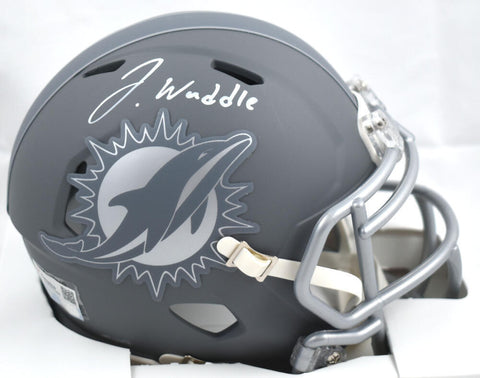 Jaylen Waddle Autographed Miami Dolphins Slate Speed Mini Helmet-Fanatics *White