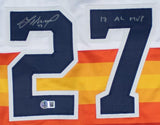 Jose Altuve Houston Signed Alternate White Baseball Jersey 17 AL MVP BAS