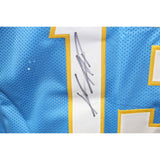 Keenan Allen Autographed Pro Style sz XL Blue Jersey Beckett Witness 43405