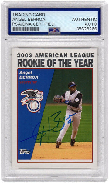 Angel Berroa Signed Kansas City Royals 2003 Topps Rookie Of The Year Baseball...