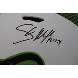 Shaun Alexander Signed Seattle Seahawks F/S Lunar Helmet Beckett 45785